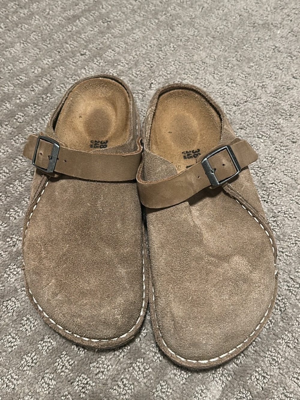 Birkenstock Slip-On Clogs with Buckle - Taupe